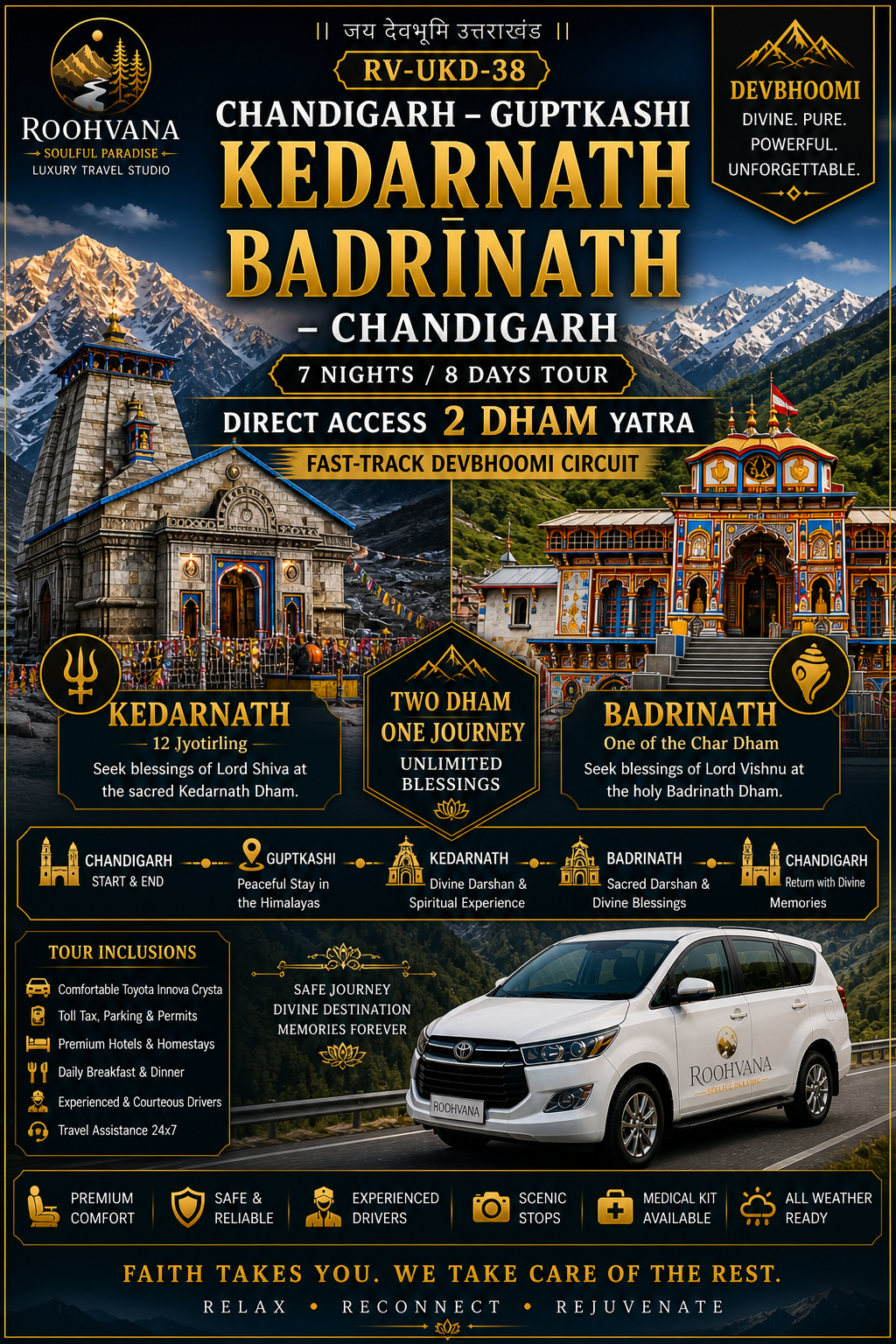 CHANDIGARH – GUPTKASHI – KEDARNATH – BADRINATH(7N/8D)