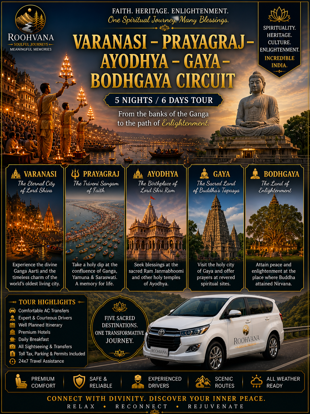 VARANASI – PRAYAGRAJ – AYODHYA – GAYA – BODHGAYA CIRCUIT (5N/6D)