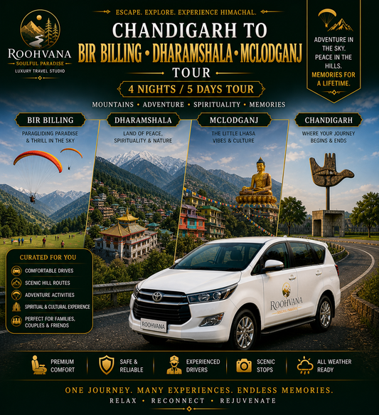 CHANDIGARH  – BIR BILLING – DHARAMSHALA – McLeodGanj TOUR (4N/5D)