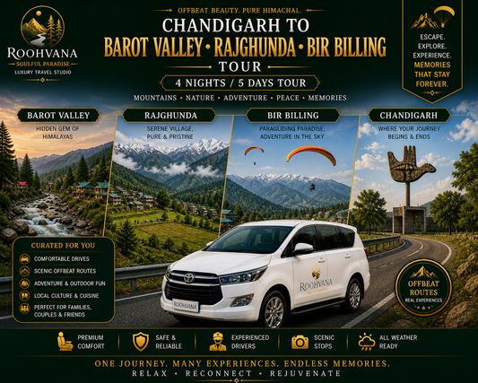 CHANDIGARH) – BAROT VALLEY – RAJGHUNDA – BIR BILLING TOUR (4N/5D