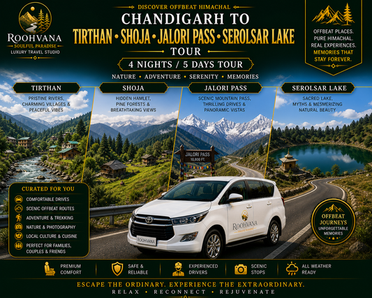CHANDIGARH – TIRTHAN – SHOJA – JALORI PASS – SEROLSAR LAKE TOUR (4N/5D)