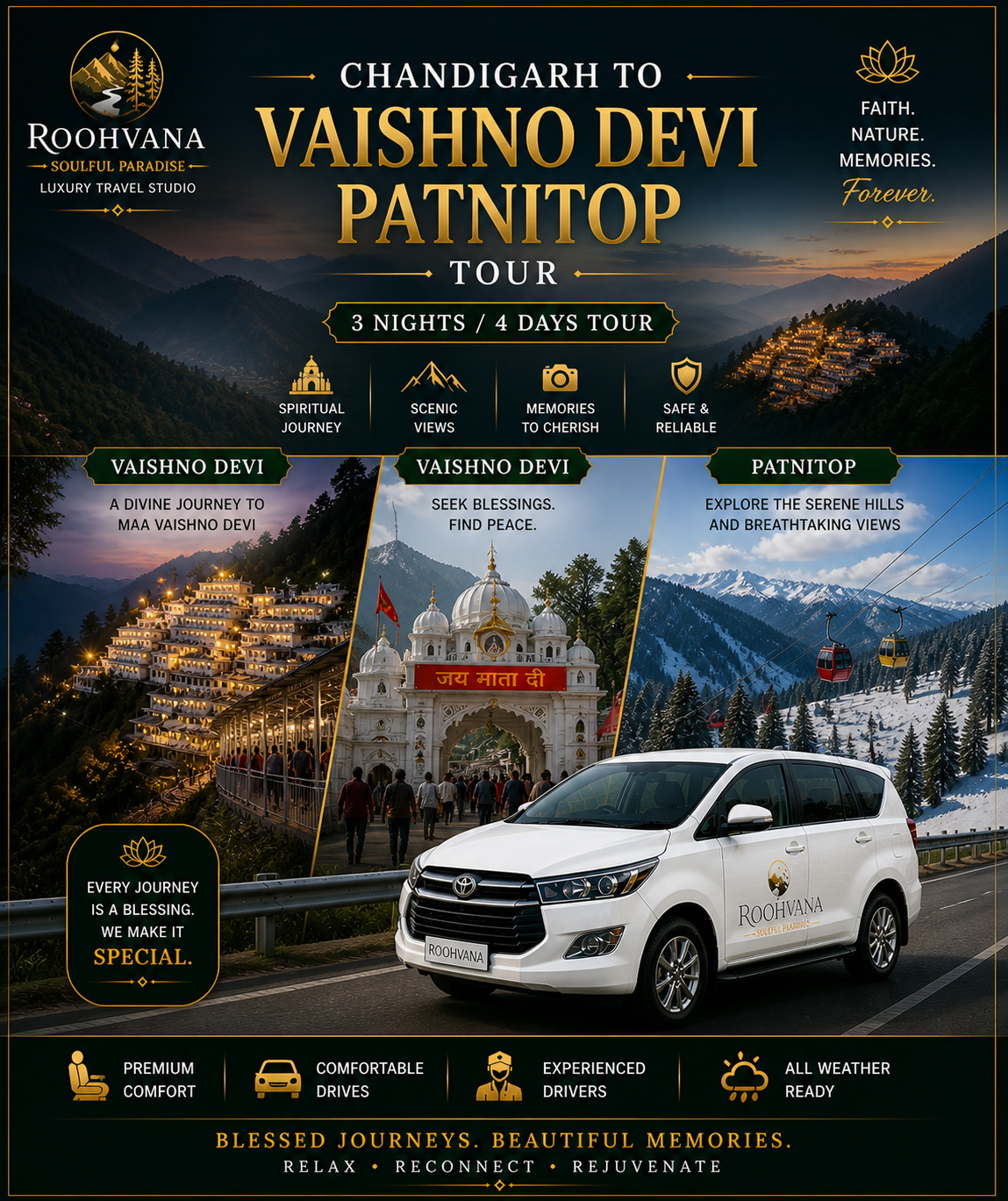 CHANDIGARH – VAISHNO DEVI – PATNITOP TOUR (3N/4D)