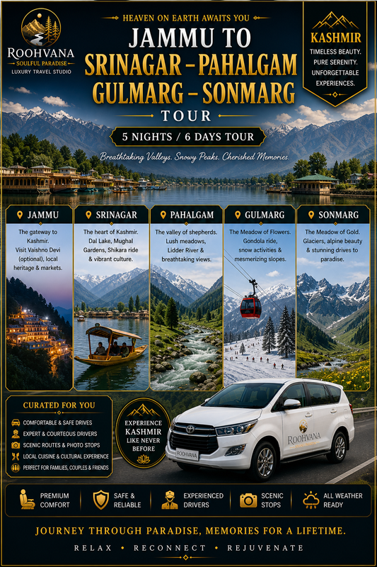 JAMMU-SRINAGAR – PAHALGAM – GULMARG – SONMARGTOUR (5N/6D)