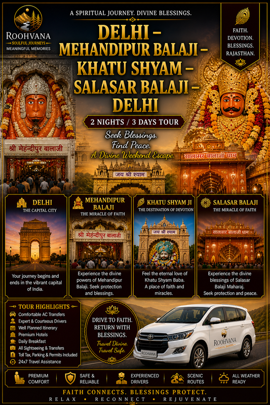 DELHI – MEHANDIPUR BALAJI – KHATU SHYAM – SALASAR BALAJI – DELHI (2N/3D)