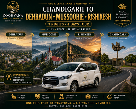 CHANDIGARH  – DEHRADUN – MUSSOORIE – RISHIKESH TOUR (3N/4D)